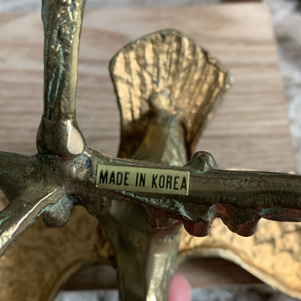 MCM Style Brass‎ Eagle On Branch Figure Made In Korea Vintage - Picture 15 of 17